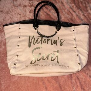 Victoria's Secret Pink and Black Tote Bag